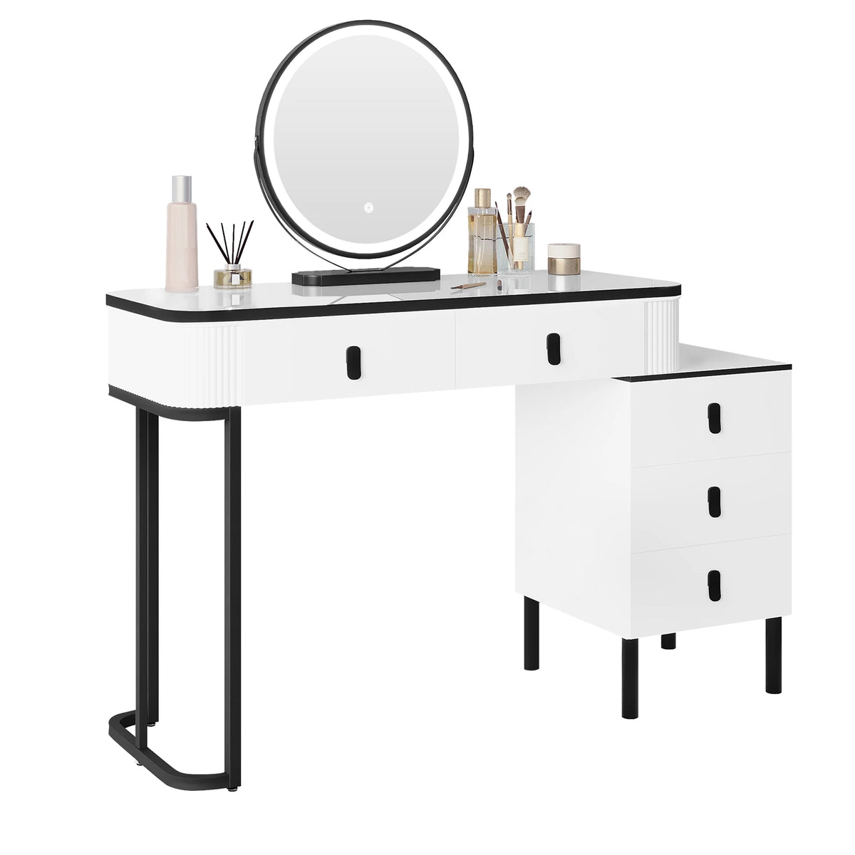 Woltu Dressing Table Led Lighting Mobile Mirror Girls