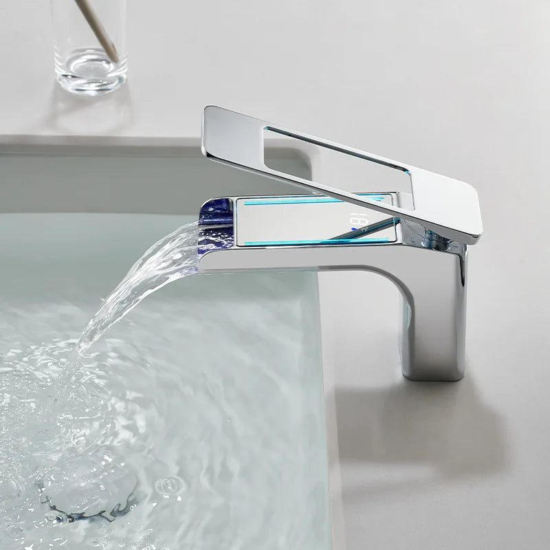 High-Quality Grey Basin Faucet Brass Construction Bathroom Sink