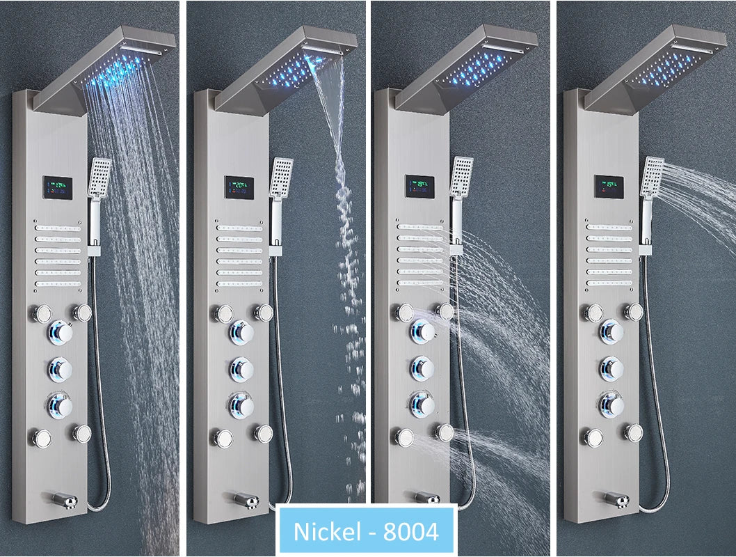 Led Shower Panel Tower System Rain Waterfall Shower
