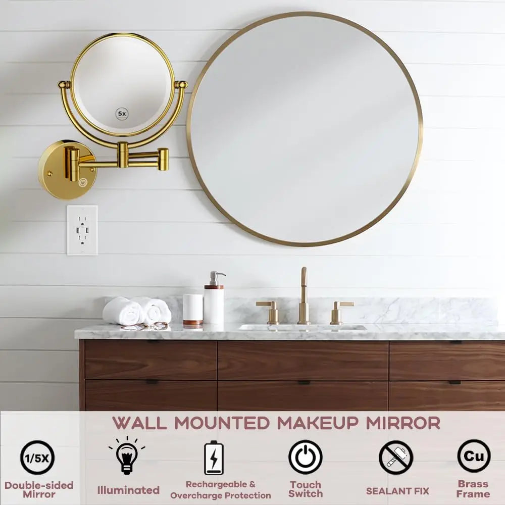 10x Magnifying Led Makeup Mirror Touch On Dual