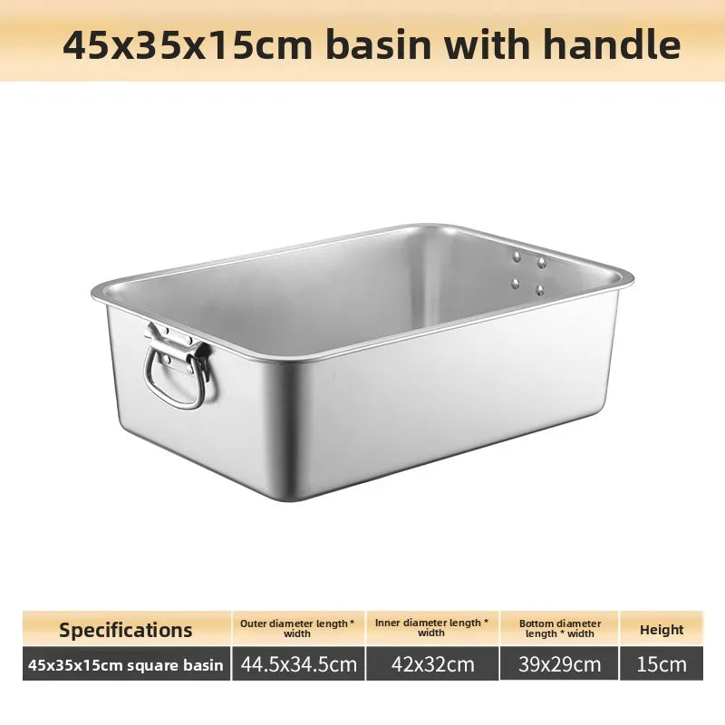 Stainless Steel 304 Deepened Square Basin Rectangular Box