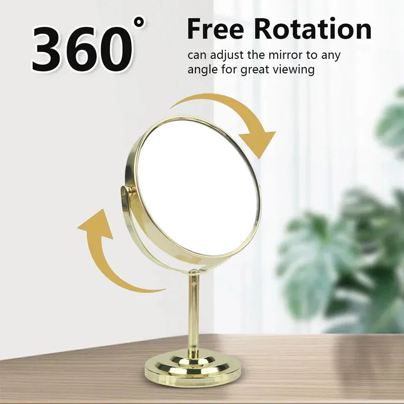 3/4/5 Inch Double-Sided Makeup Mirror 2x Magnification Clear