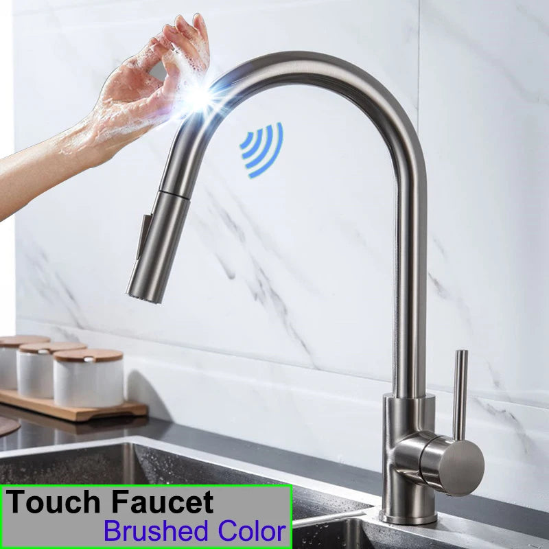 Brushed Gold Touch Faucets 304 Stainless Steel Cold