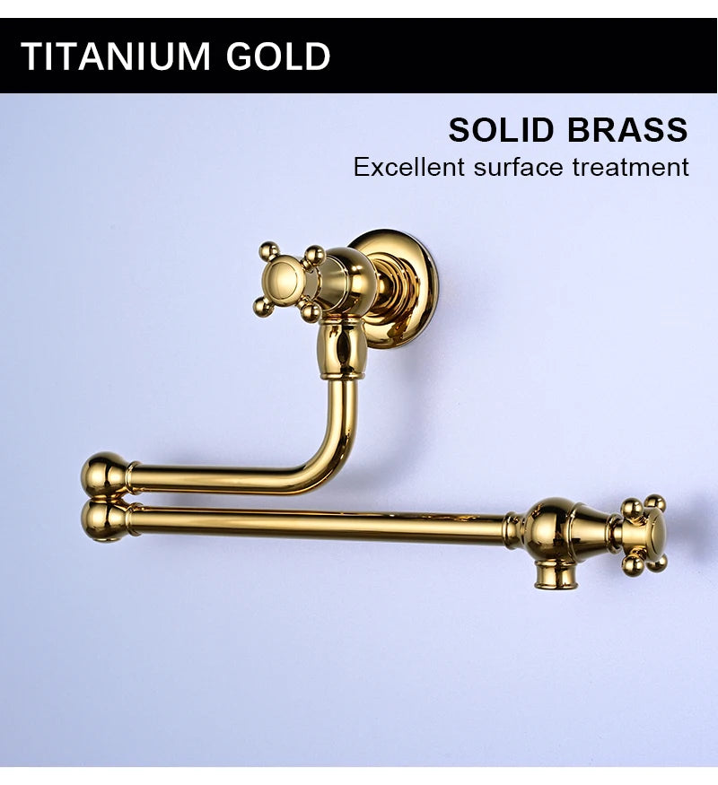 Awolf Solid Brass Pot Filler Brushed Grey Folding
