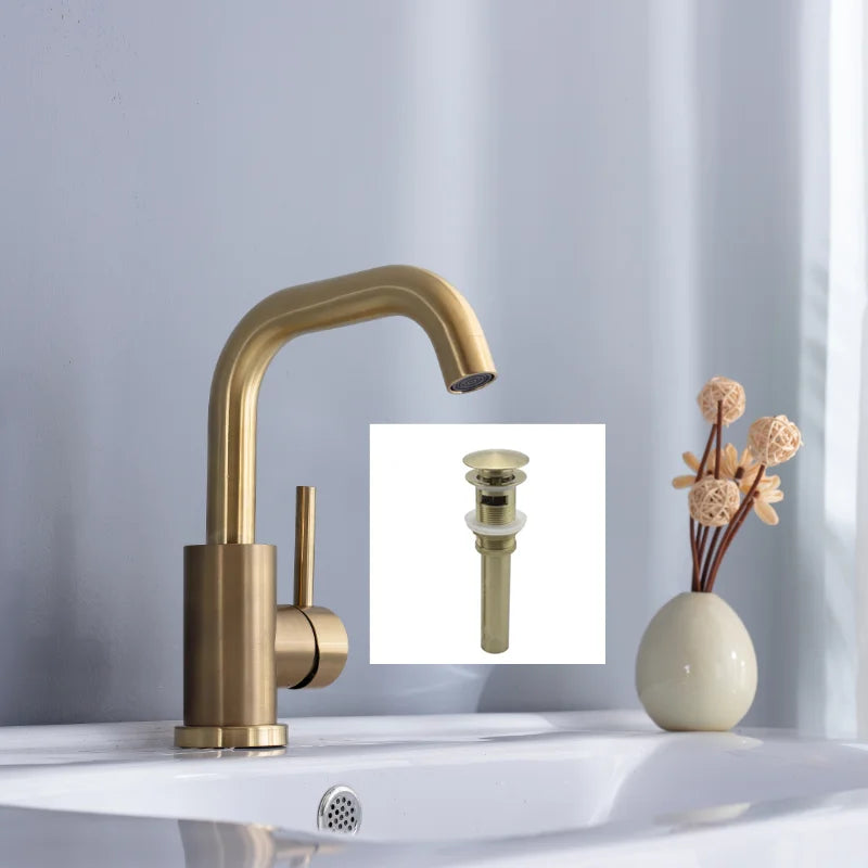 Bathroom Faucet Brushed Gold Bathroom Basin Faucet Cold