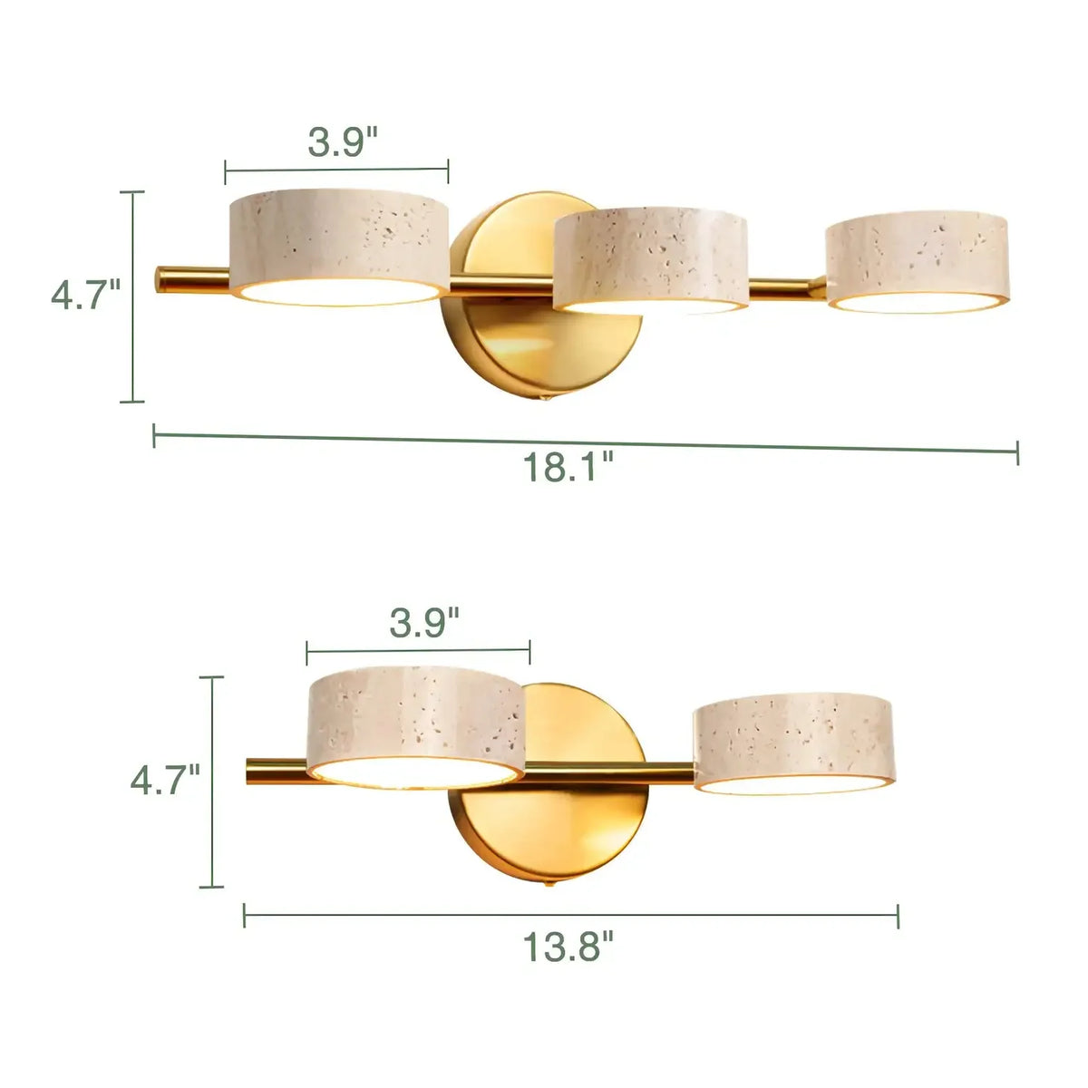 Natural Limestone Round Led Wall Lamp Double Sided