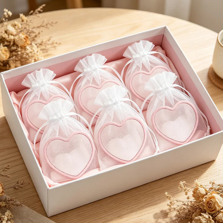 20pcs Gift - Pink Heart-Shaped Compact Vanity Mirrors