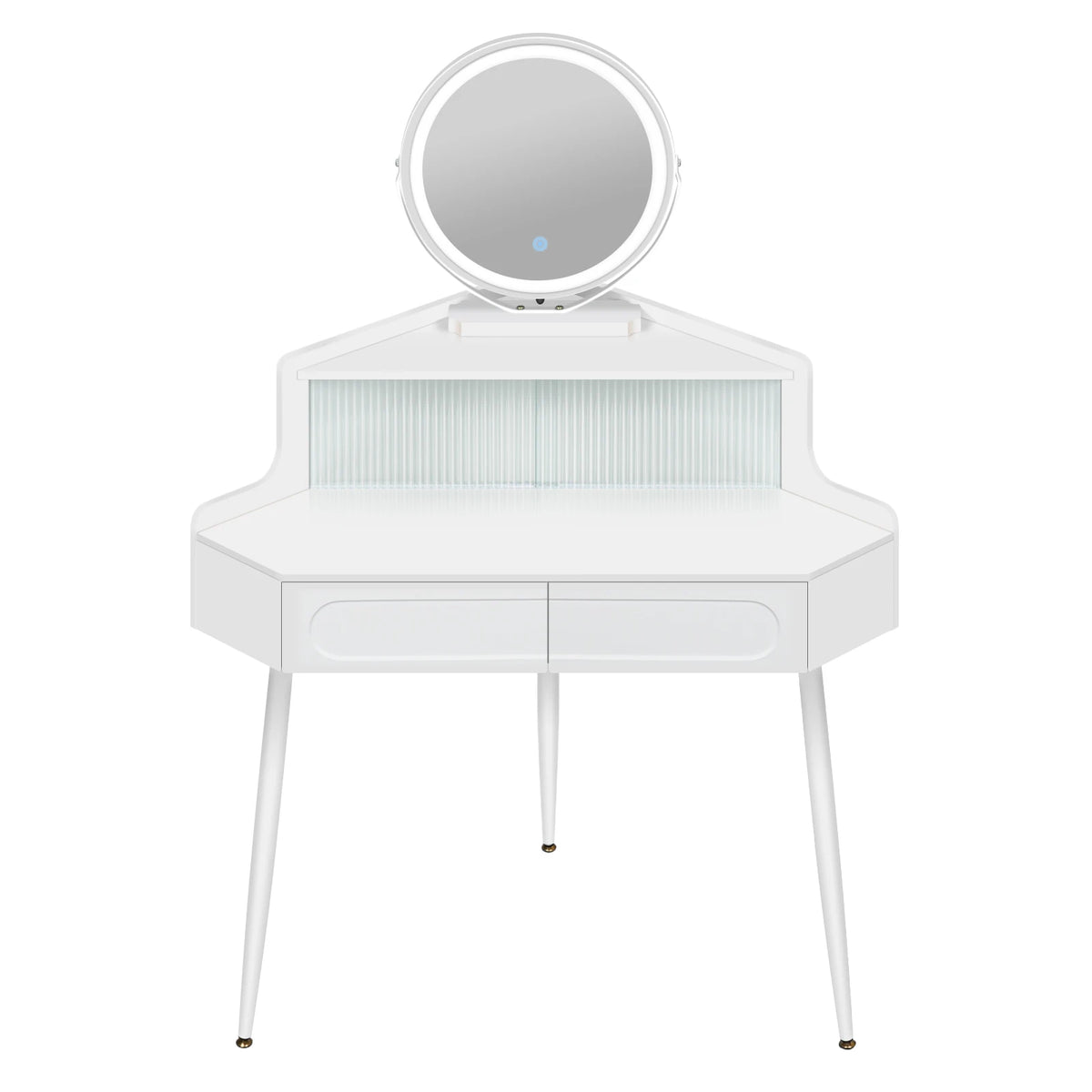Woltu White Dresser Vanity Corner Dressing Table Mirror