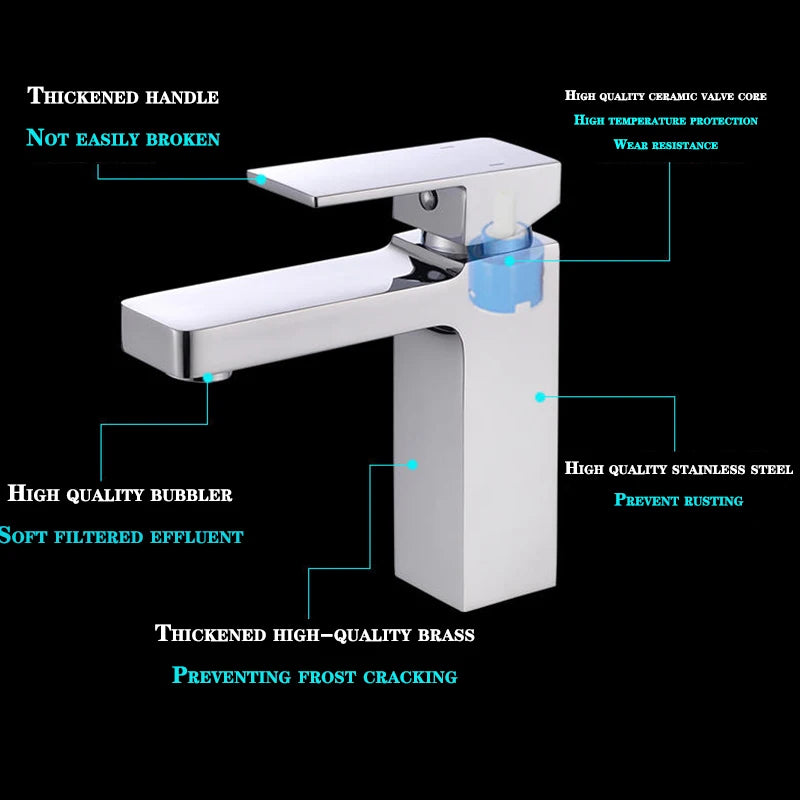 Grey Bathroom Faucet Cold Water Sink Mixer Tap