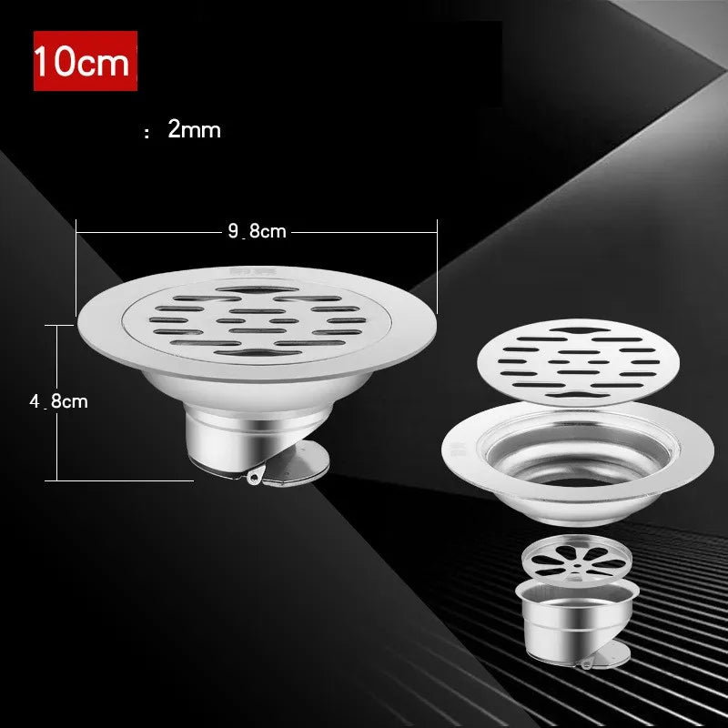 Stainless Steel Floor Drains Shower Anti-Odor Drainer Bathtub