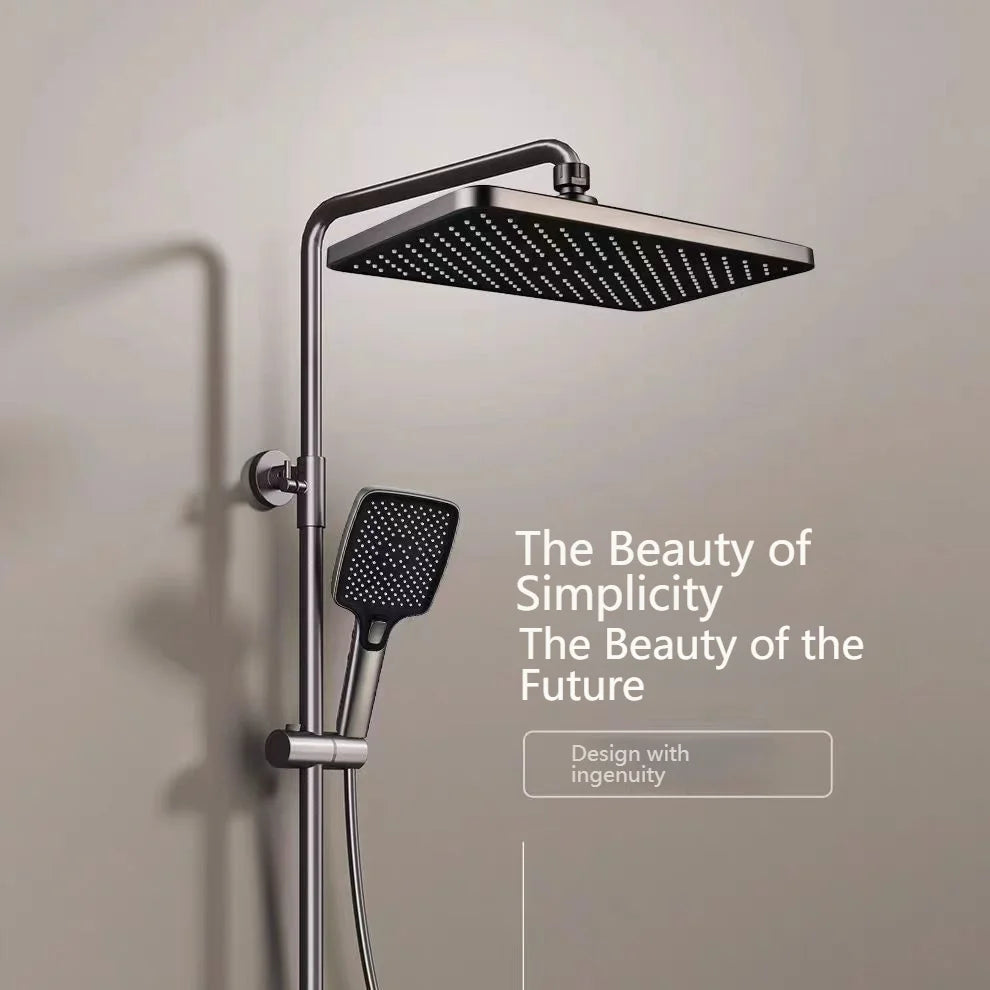 Digital Display Shower Bathroom Rainfall Piano Button Showers