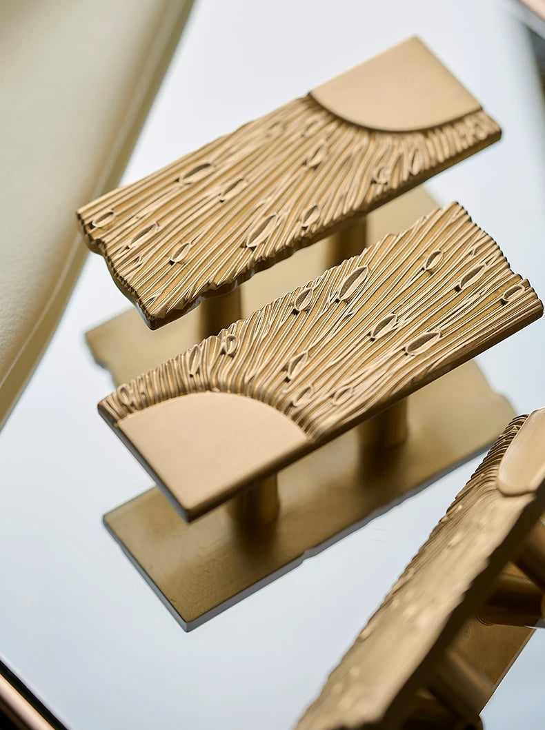 Unique Lines Satin Brass Handle Closet Wardrobe Door