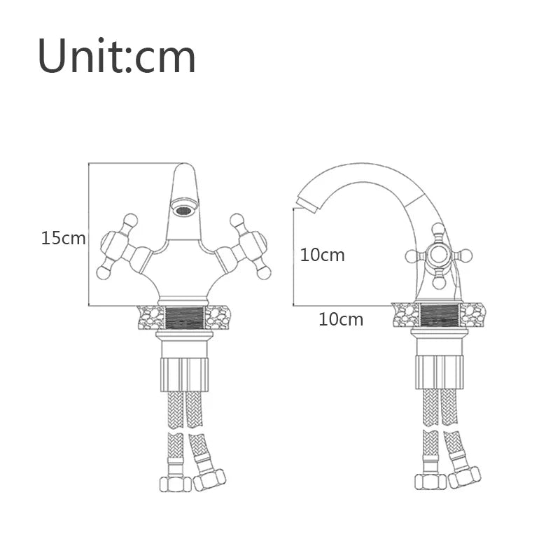 Senlesen Antique Faucet Bathroom Basin Faucet Two Handles