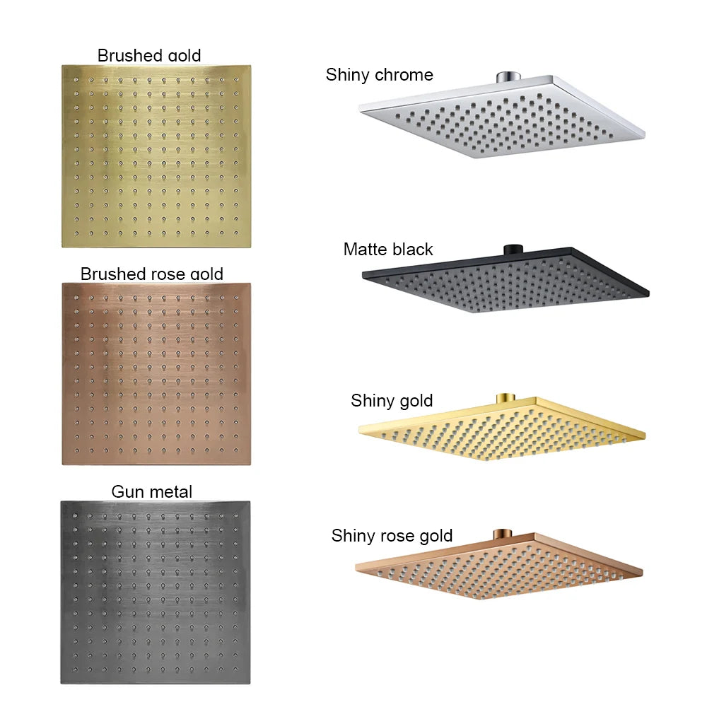 Brass Square Rain Shower Head Quality Bathroom Bath
