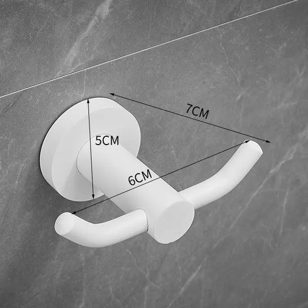 White Painted Stainless Steel Robe Hooks Wall Hang
