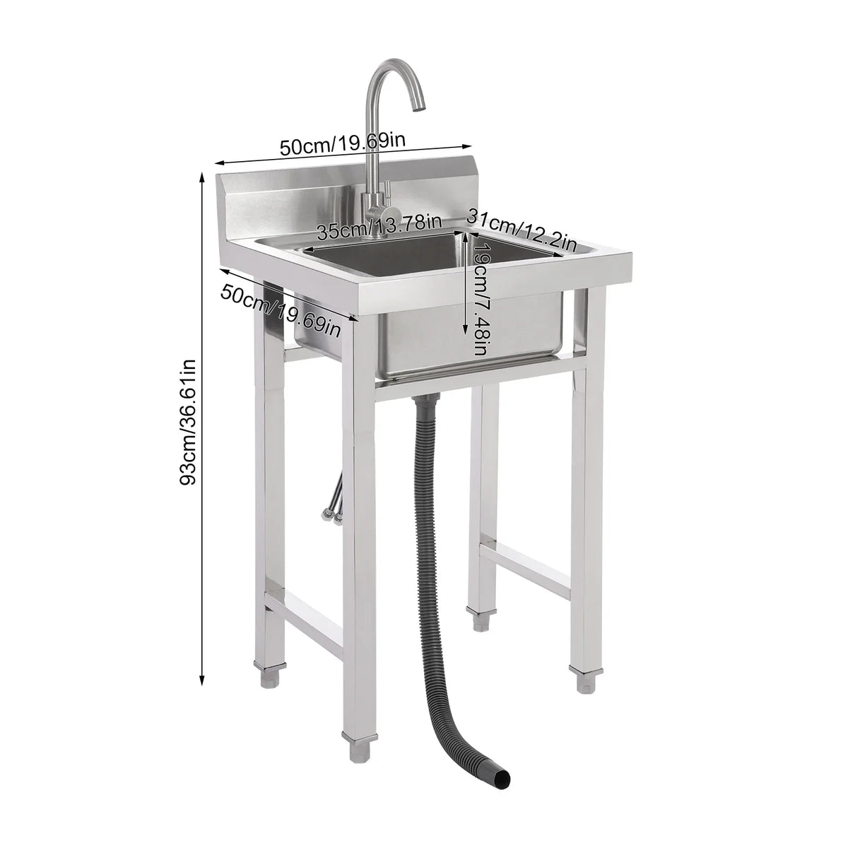 201 Stainless Steel Commercial Sink Floorstanding Commercial Sink