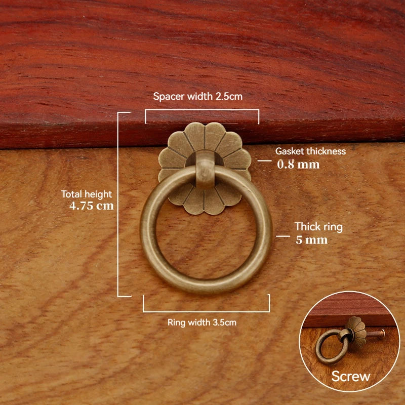 Chinese Medicine Cabinet Circular Ring Tea Can Pull