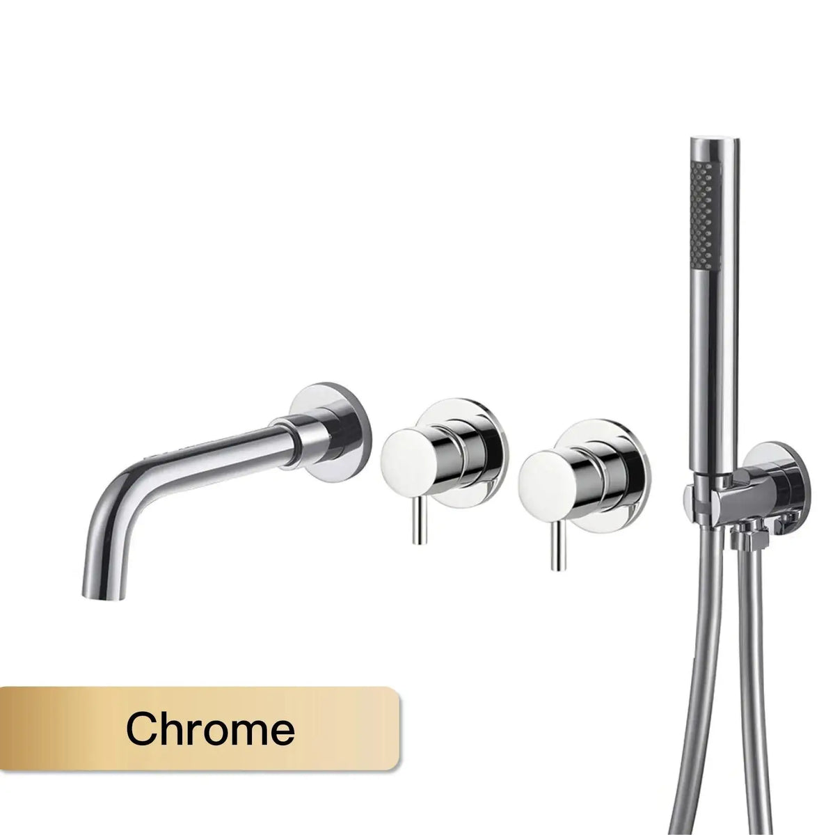 Brushed Gold Concealed Wall-Mounted Bathtub Faucet Gun Grey