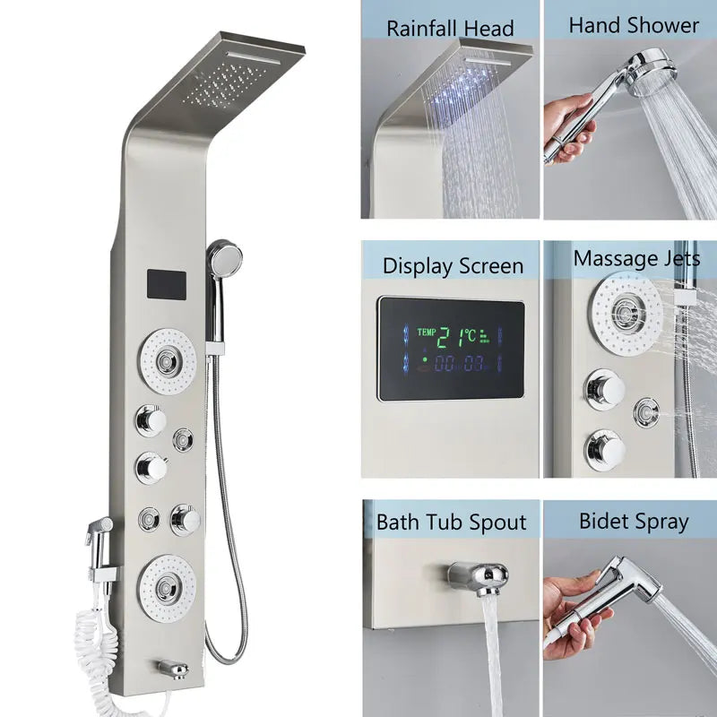 Led Bath Shower Faucet Digital Display Bath Shower