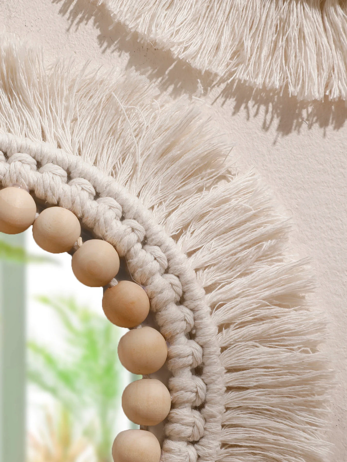 Boho Decorative Mirrors Macrame Round Mirror Aesthetic Room