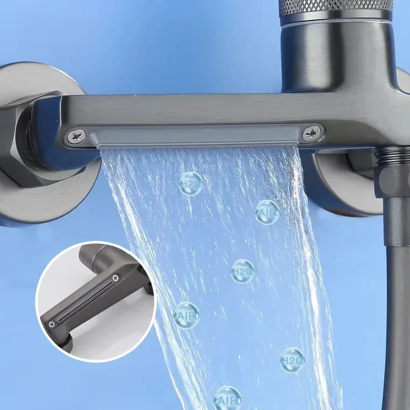 Gunmetal Gray Shower Faucet Brass Mixer Valve Shower