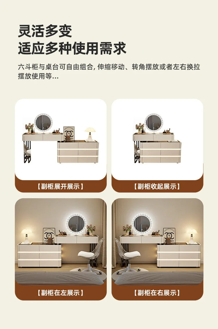 Modern Dressing Table Vanity Desk Wireless Charge Station