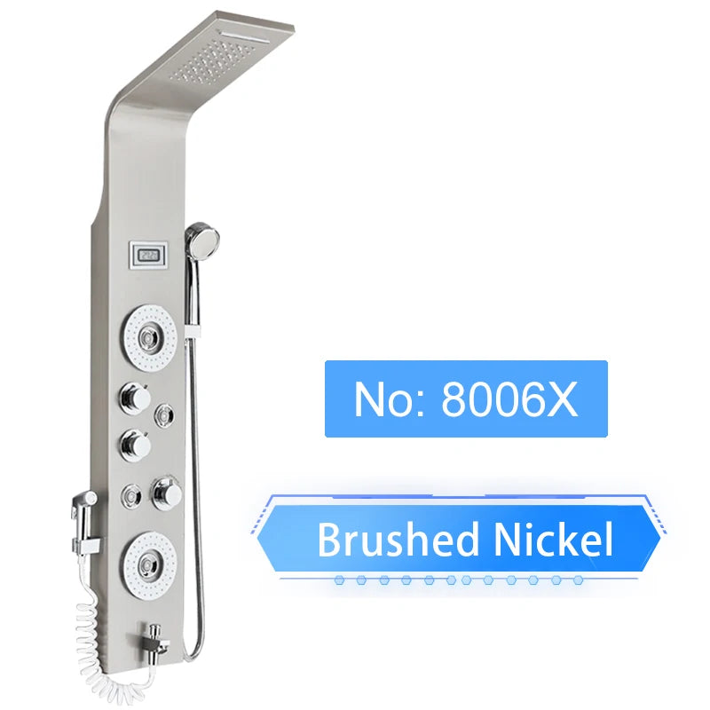 Shinesia Led Shower Panel Rainfall Bathroom Column Mixer