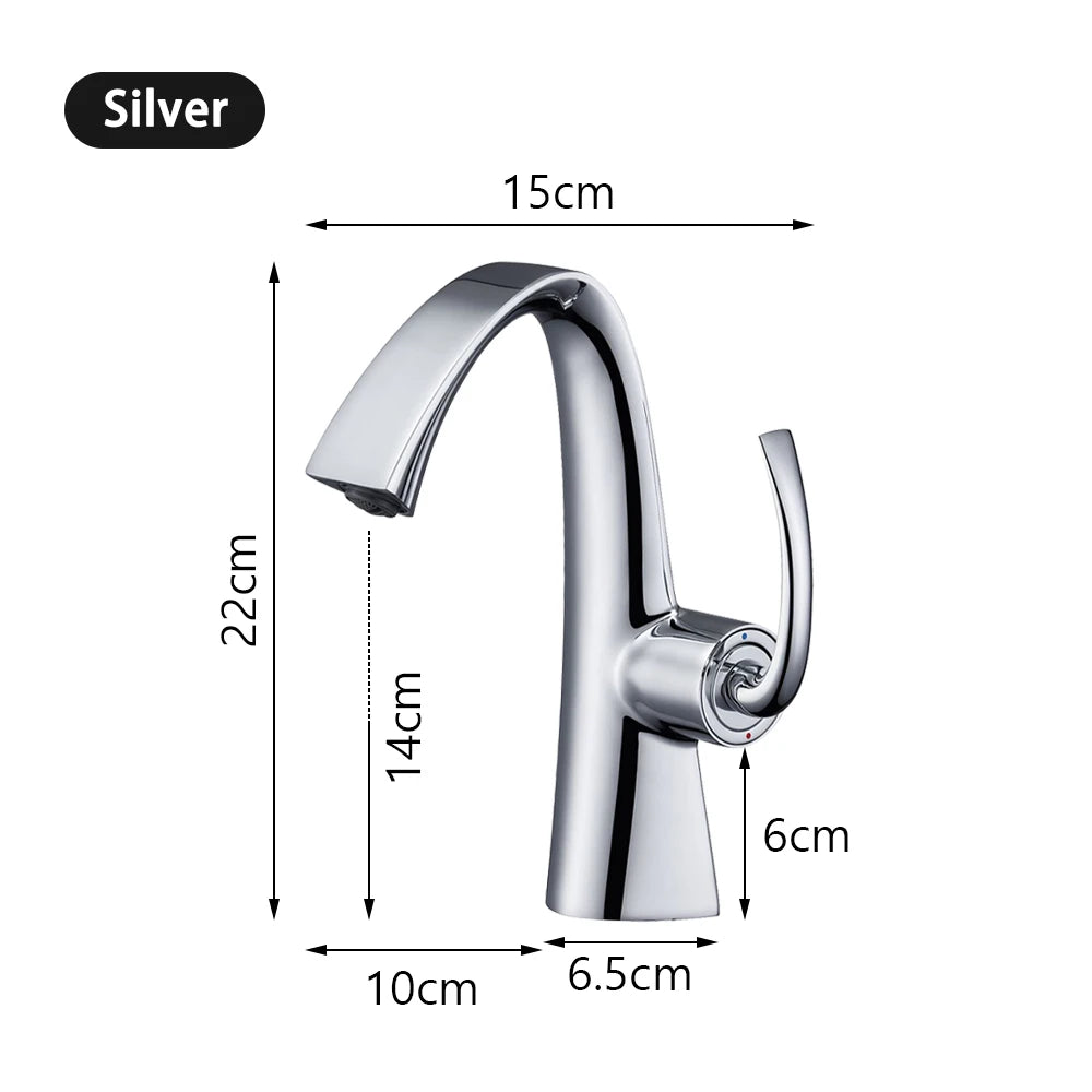 Modern Design Bathroom Sink Faucet Lever Hole Cold