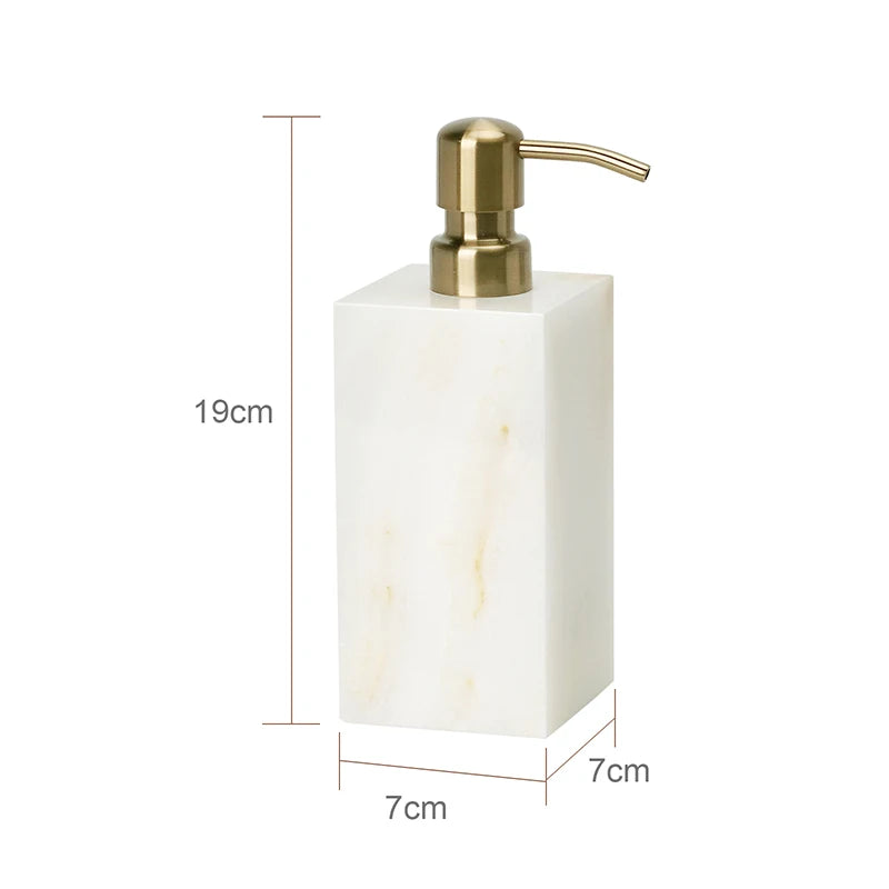 White Onyx Natural Marble Bathroom Elegant Soap Dispenser
