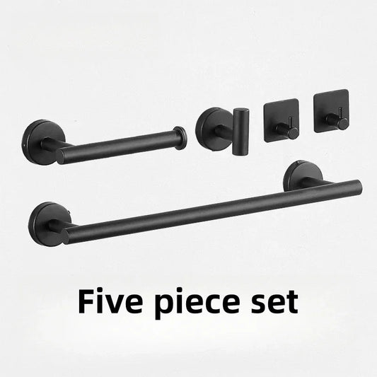 Wall Mount Black Bathroom Stainless Steel Towel Rack