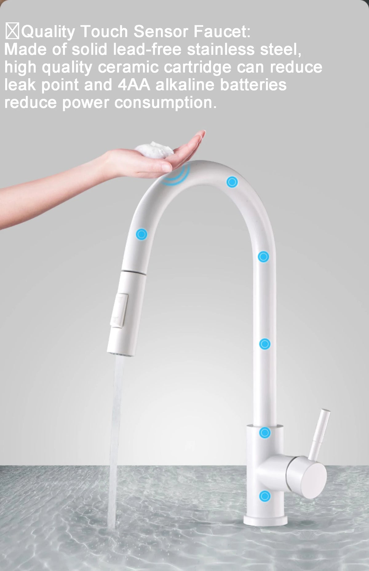 Smart Touch Sensor Sink Faucet Brushed Nickel Pull
