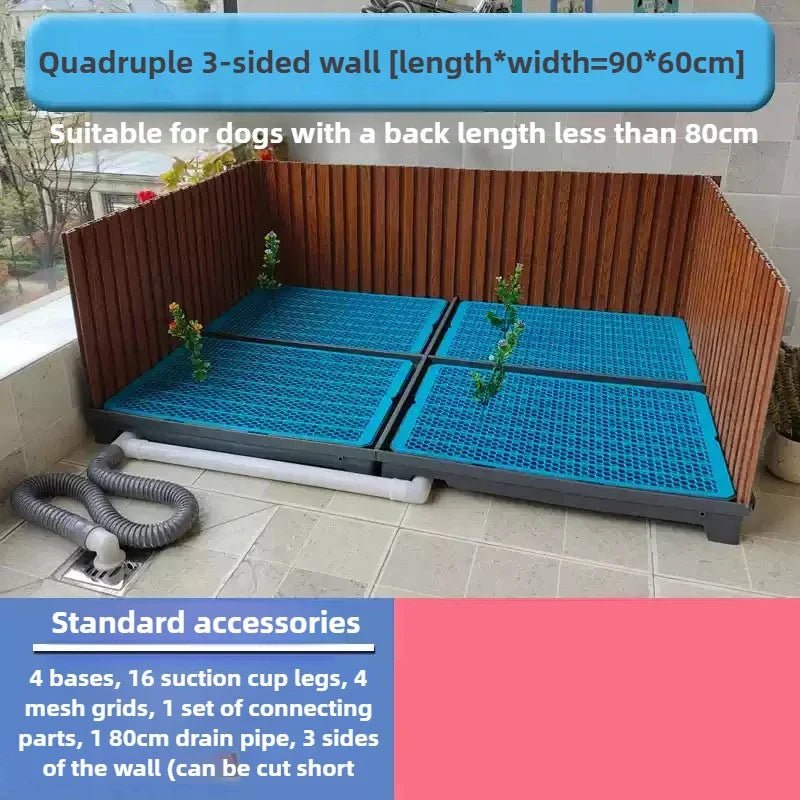 Flush Dog Toilet 28cm Enclosing Wall Large Dog