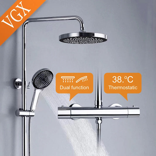 Vgx Thermostatic Shower System Intelligent Brass Bathroom Shower