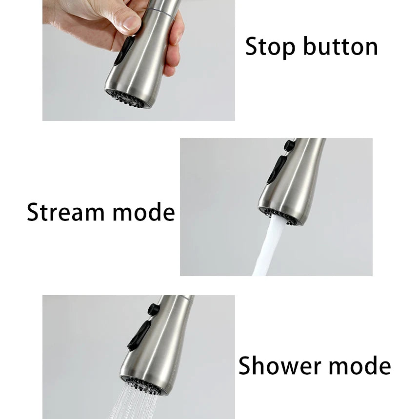 Sensor Touch Digital Sink Faucet Pull Down Sprayer