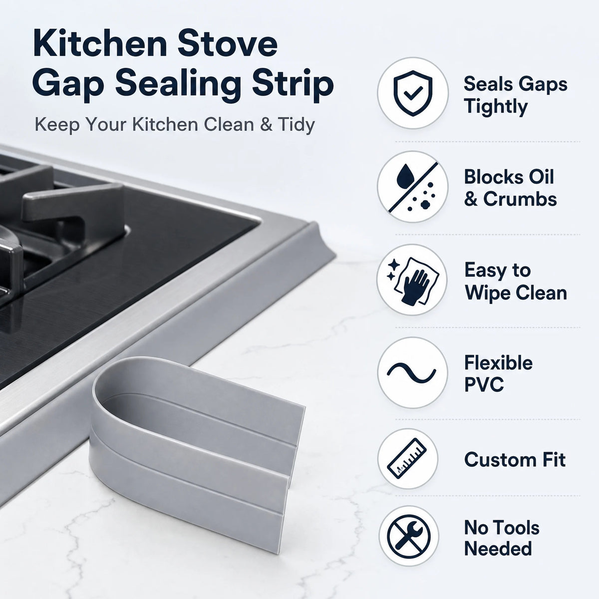 2pcs Stove Gap Cover Pvc Self-Adhesive T-Shaped Seal