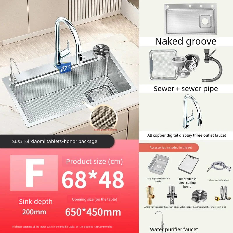 316l Stainless Steel Sink Food Grade Large Slot
