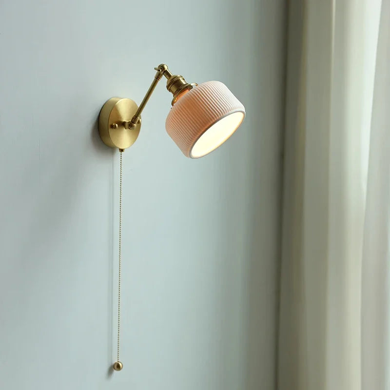 Ceramic Modern Wall Lamp Beside Pull China Switch