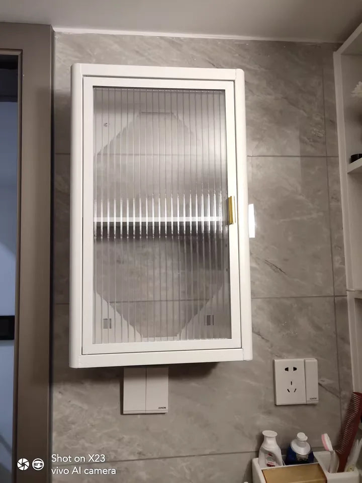 Modern Wall Mounted Bathroom Cabinet White Waterproof Storage