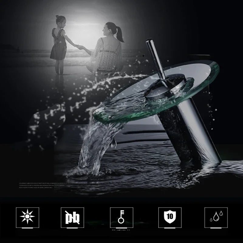 Bathroom Faucets Wash Basin Sink Taps Colorful Glass