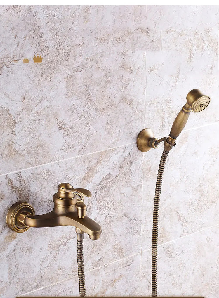 French Brass Simple Shower Spray Handheld Shower Head