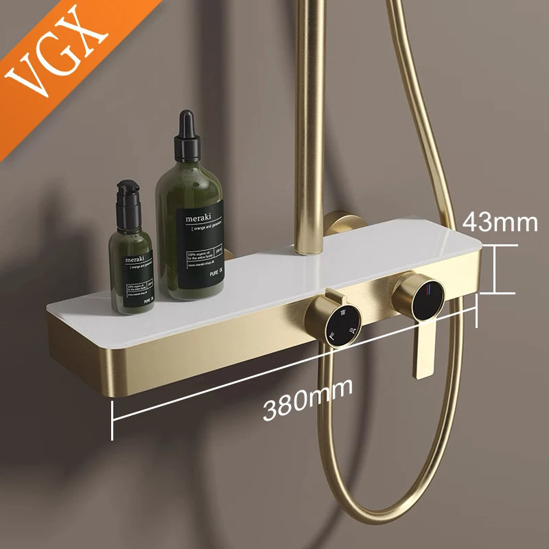Vgx Gold Shower System Bathroom Shower Faucet 3-Way