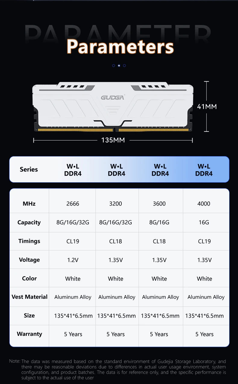 Gudga Ddr4 Ram 8gb/16gb/ 3200mhz 35v 288pin Dimm