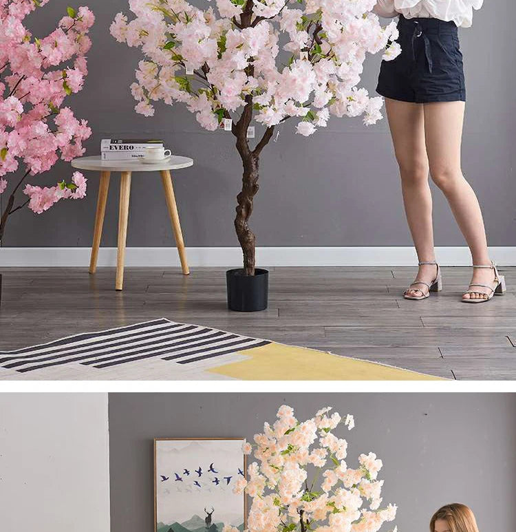 Decoration Artificial Cherry Tree Bonsai Wedding Indoor Living