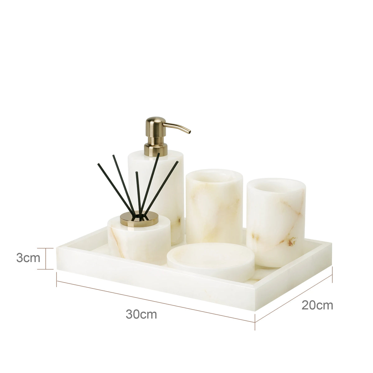 White Onyx Natural Marble Bathroom Elegant Soap Dispenser