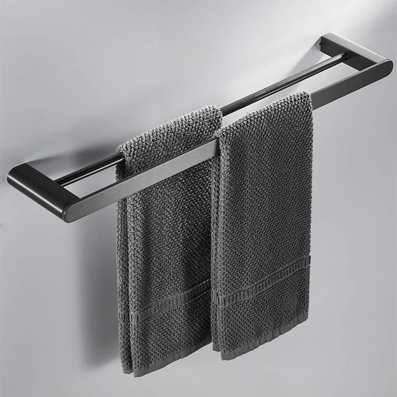 Gunmetal Grey Full Brass Bathroom Storage Towel Rack