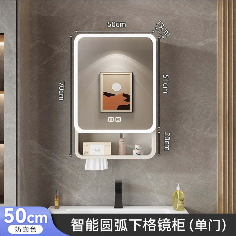 Smart Led Bathroom Mirror Cabinet - Space Aluminum