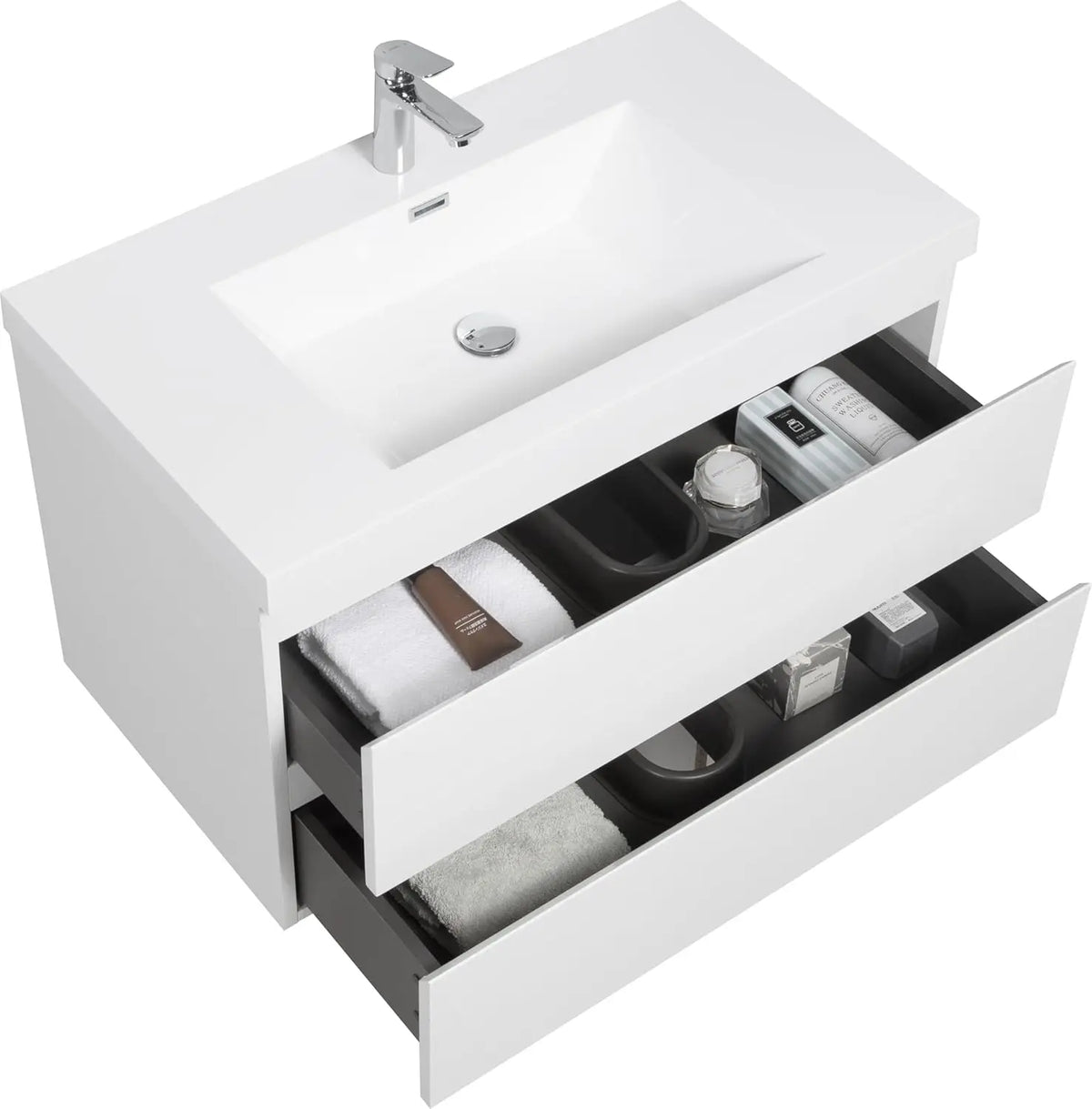 36 Inch Floating Bathroom Vanity Sink Large Storage