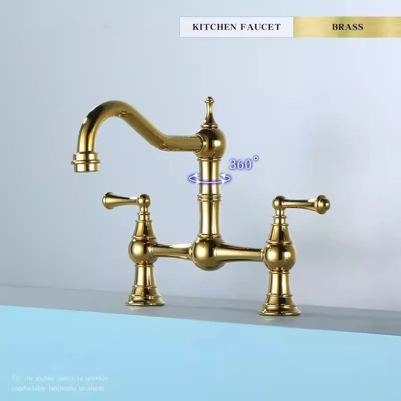 Sink Tap Rotation Total Brass Lead Classical Double
