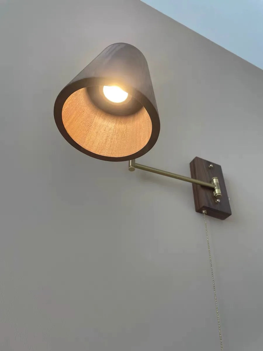 Iwhd Walnut Ash Wood Led Wall Lamp Sconce