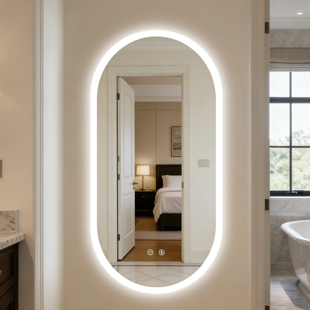 Led Bathroom Mirror Smart Anti-Fog Dimmable Led Lighted